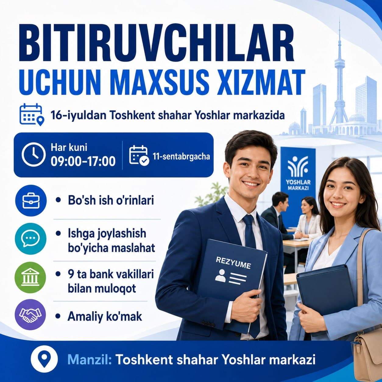 Oliy ta’lim tashkilotlari bitiruvchilari uchun maxsus xizmat